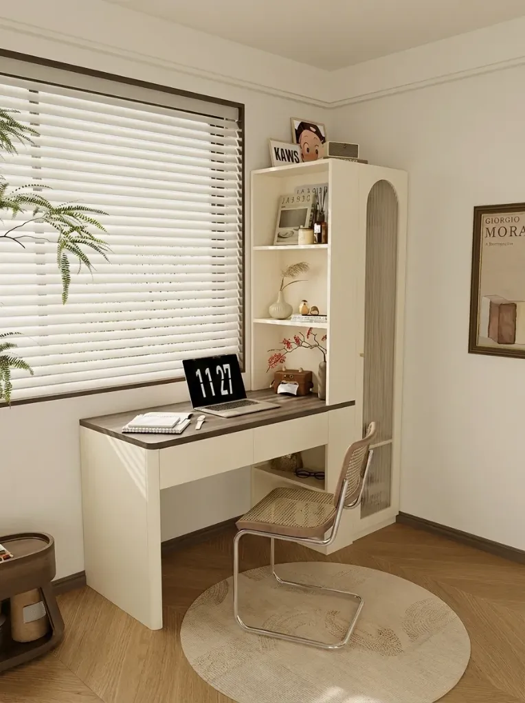  Bàn Làm Việc Liền Tủ Áo Phong Cách Cream Retro | BLV001