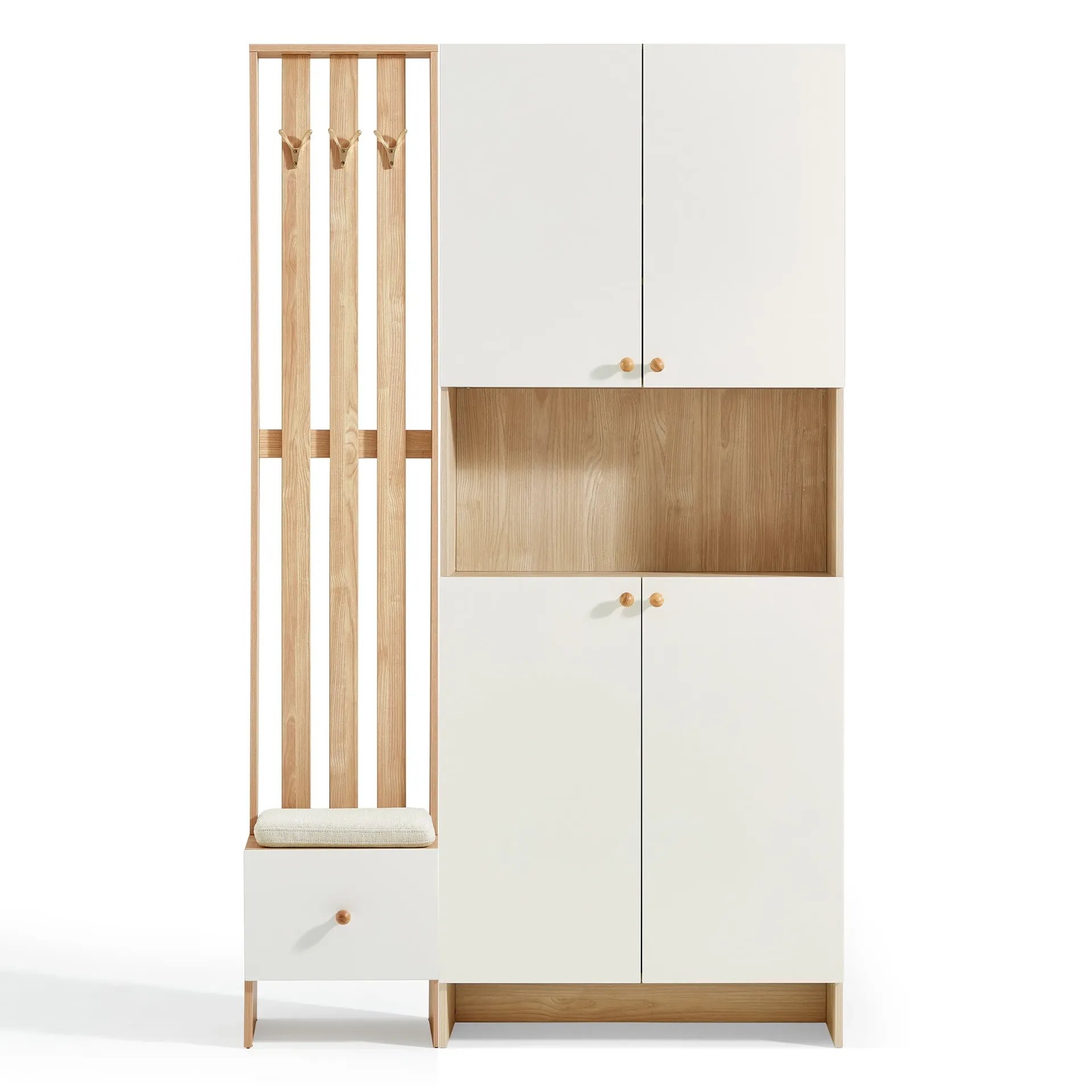 Tủ Giày Cánh Mở Hiện Đại Kèm Ghế Ngồi | TG38 (0.8M)